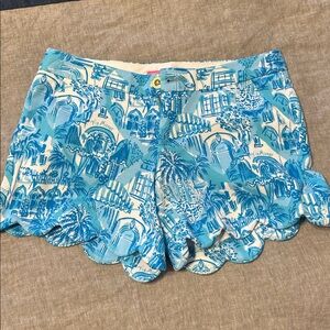 Lilly Pulitzer Blue and White Patterned Shorts